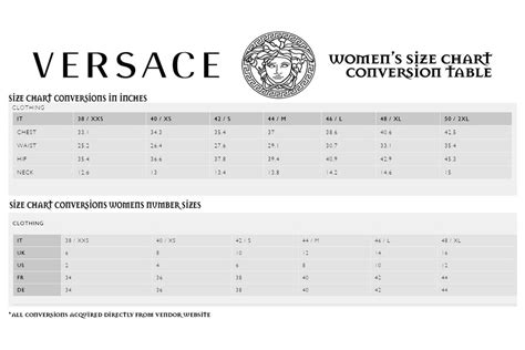 versace bra size chart|versace underwear size chart.